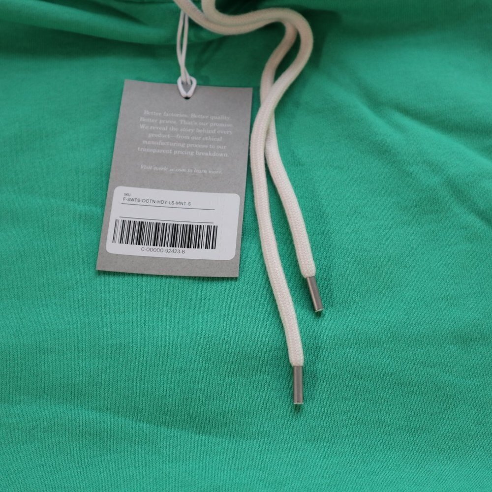 NEW EVERLANE The Track Organic Cotton Hoodie Bright Kelly Green Oversized  S - Picture 4 of 9